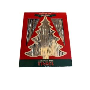Christopher Radko Tinsel Silver Shiny Brite Christmas Tree 18" 1000c